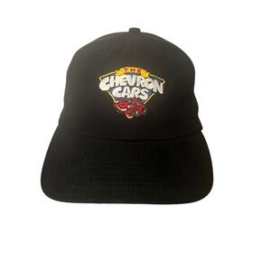 Vintage The Chevron Cars Embroidered Cap Hat Black Canvas Logo Advertising